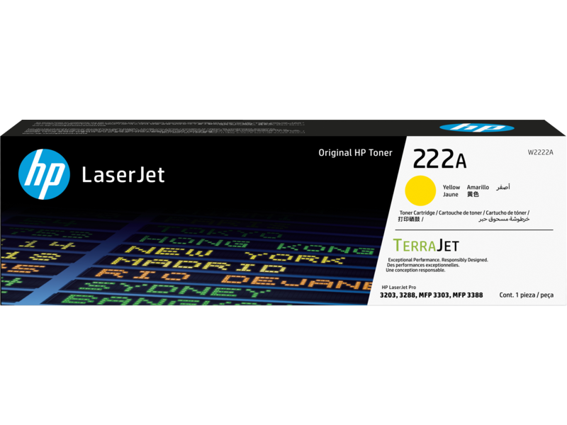 HP 222A Yellow Original LaserJet Toner Cartridge (W2222A)