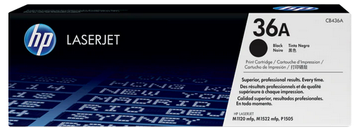 HP 36A Black Original LaserJet Toner Cartridge (CB436A)