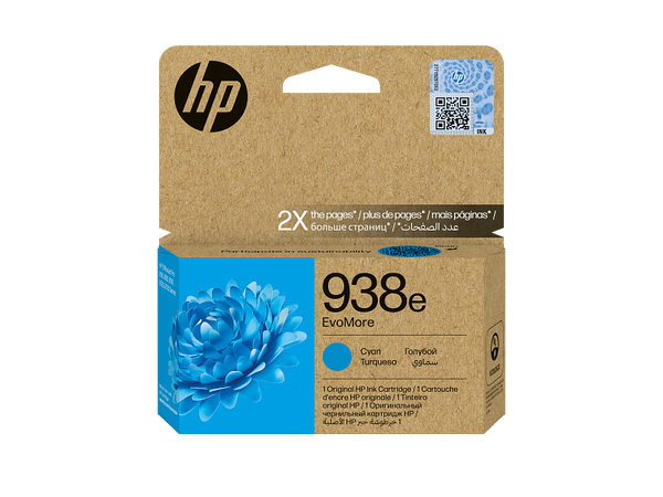 HP 938e EvoMore Cyan Original Ink Cartridge