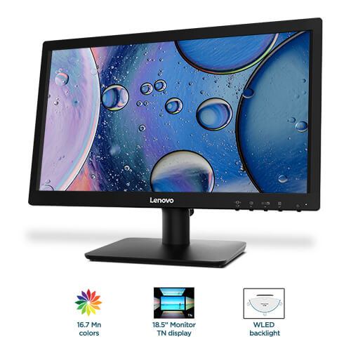 LENOVO D19-10 18.5'' MONITOR|VGA+HDMI CABLES INCLUDED|1 YR WARRANTY - Buy online at best prices in Kenya 