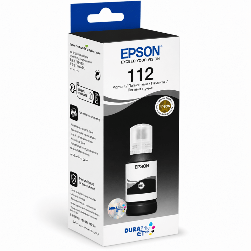 Epson 112 Black Pigment EcoTank Ink 127ml - Innovative Computers Limited