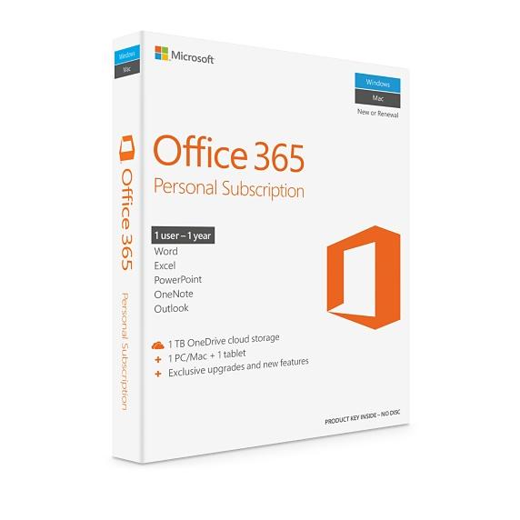 Microsoft Office 365 Personal 32/64bit 1 year subscription Medialess - 1user - Innovative Computers Limited